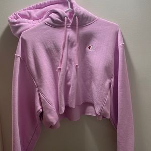 Champion Pink Cropped Hoodie